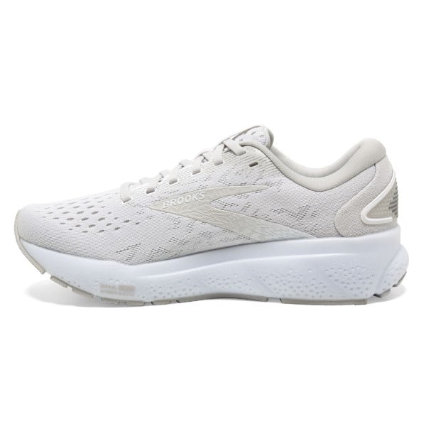 Brooks Ghost 16 - Womens Running Shoes - White/White/Grey