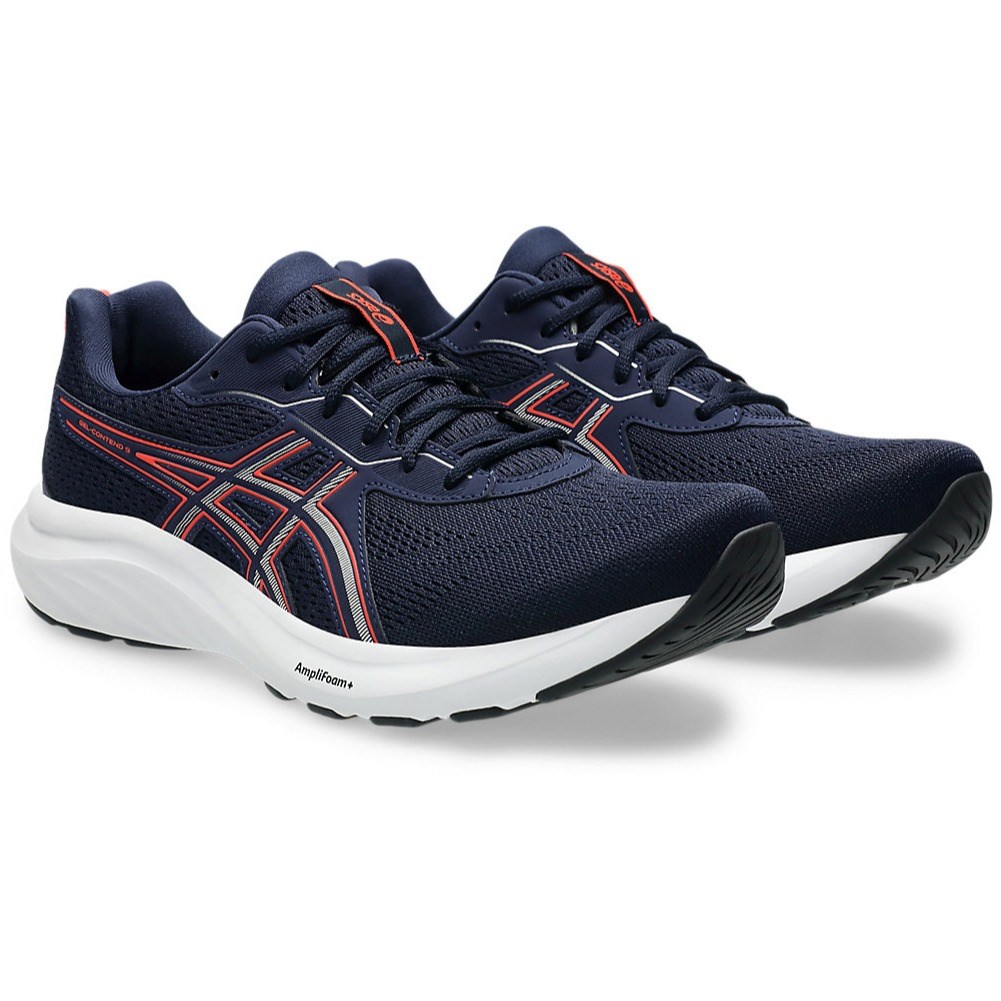 Asics Contend 9 - Mens Running Shoes - Midnight/Flash Red