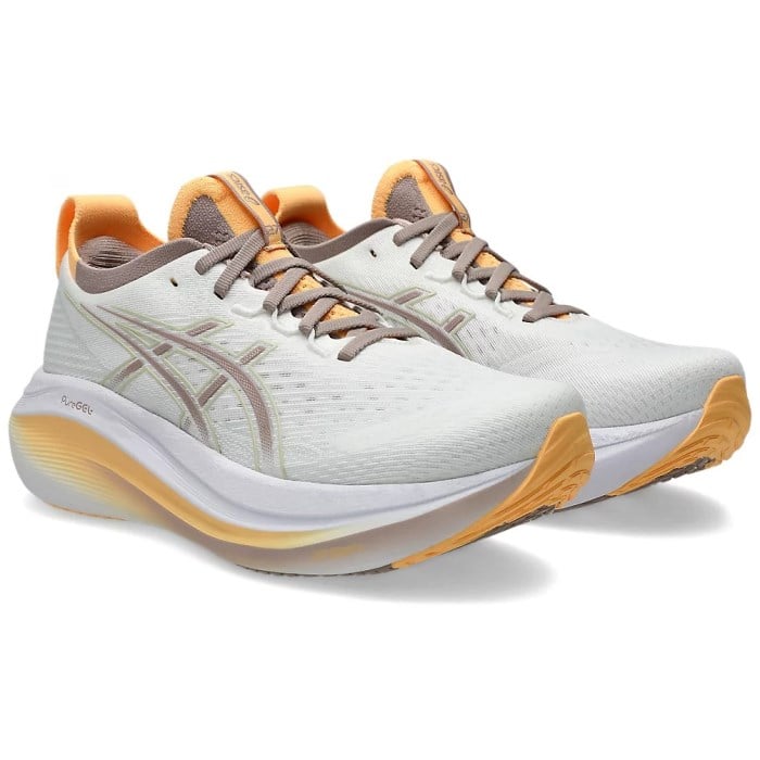 Asics Gel Nimbus 27 - Womens Running Shoes - White/Fawn