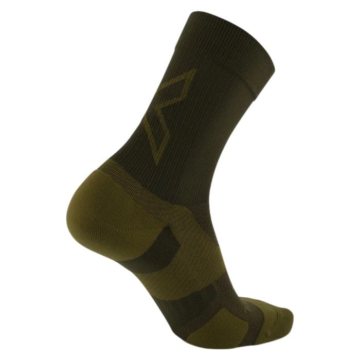 2XU Vectr Light Cushion Crew Running Socks - Flint/Hunter Green - image 2