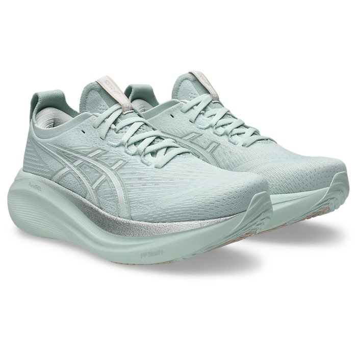 Asics Gel Nimbus 27 - Womens Running Shoes - Pure Aqua/White