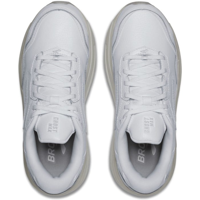 Brooks Ghost Max 2 Leather - Mens Walking Shoes - White/White