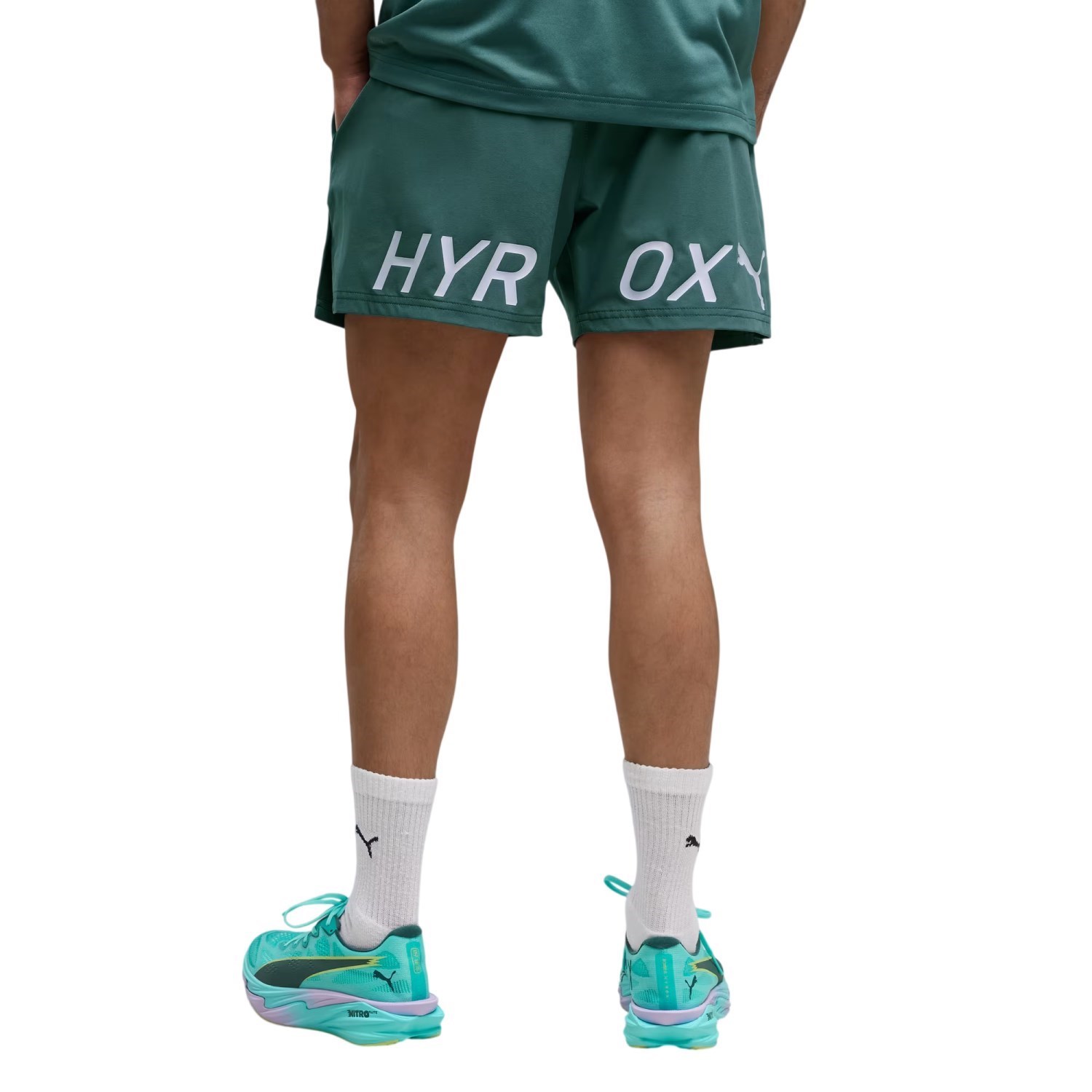 Puma x Hyrox PWRMode Mens 5 Inch Running Shorts - Herb Garden - image 2