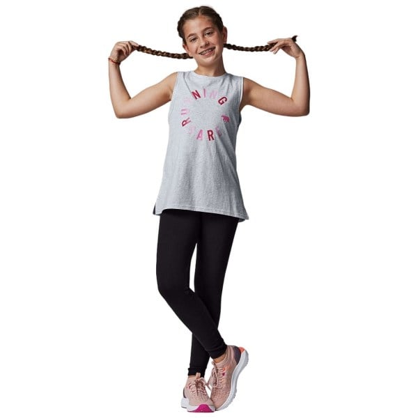 Running Bare Easy Rider Kids Girls Muscle Tank Top - Snow Marle