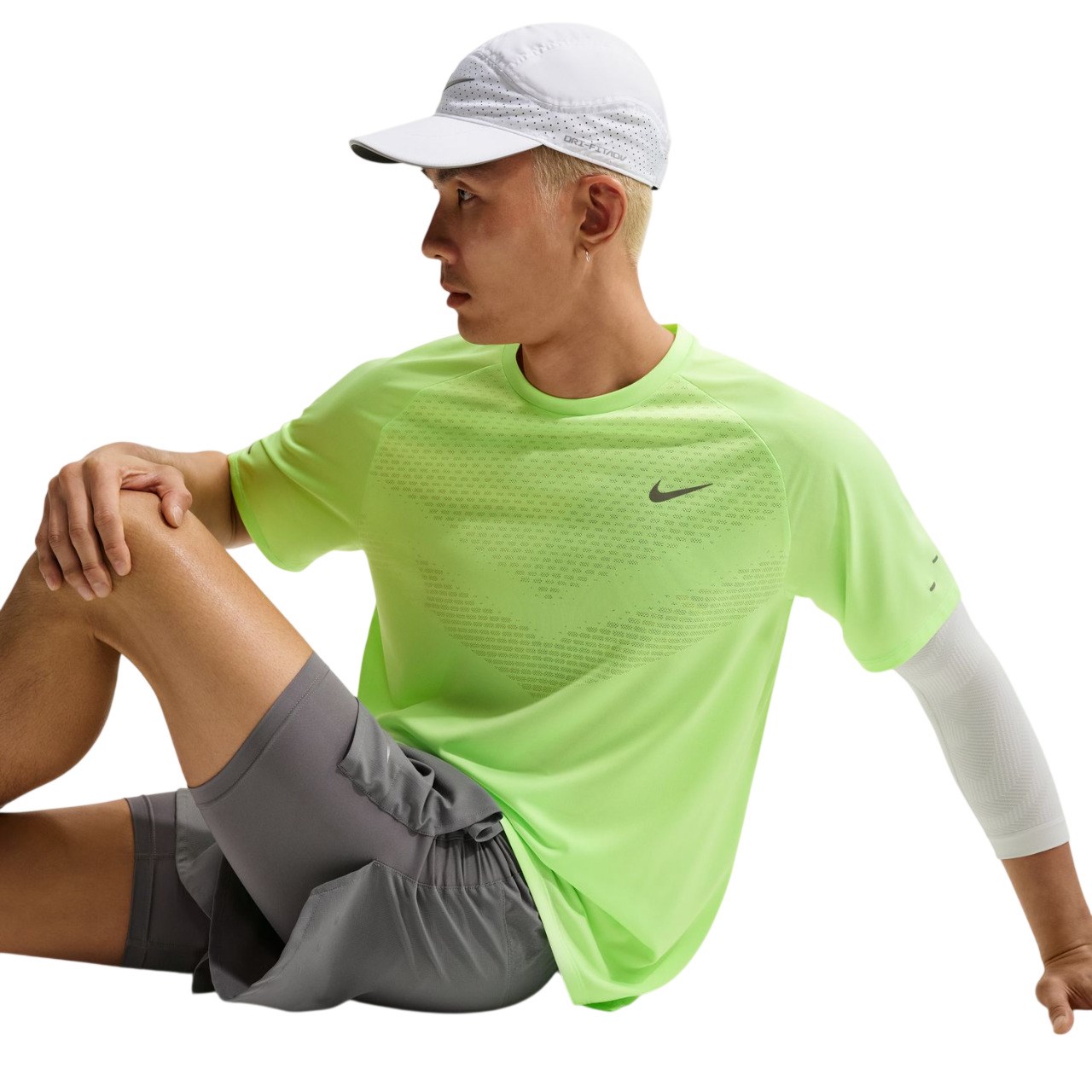 Nike Dri-FIT Stride ADV Running T-Shirt - Mens - Lime Blast/Reflective Silver