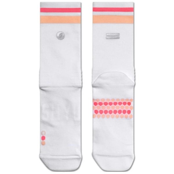 SHYU Half Crew Racing Socks - White/Peach/Melon