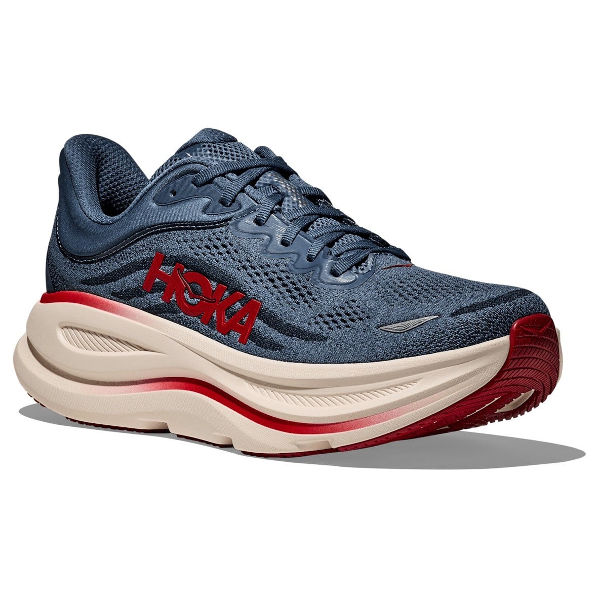 Hoka Bondi 9 - Mens Running Shoes - Thunder Cloud/Vermillion