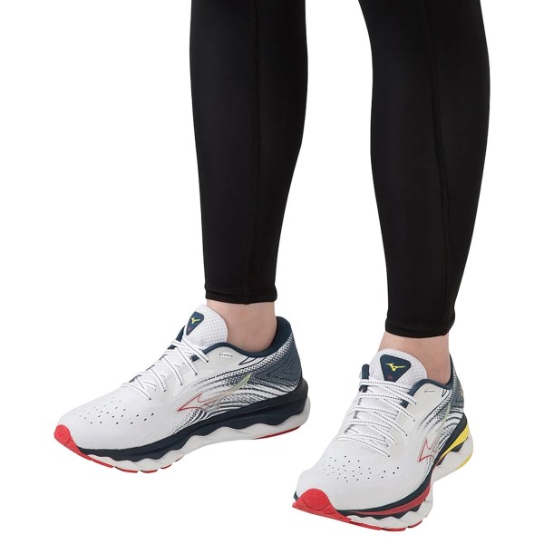 Mizuno Wave Sky 6 - Womens Running Shoes - White/Hibiscus/Buttercup