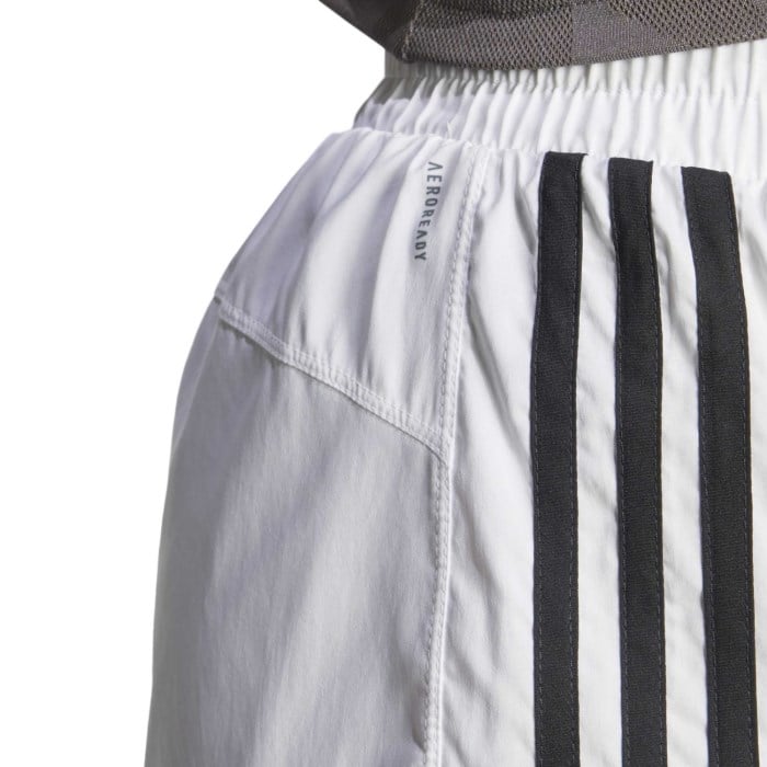 adidas Pacer 3 Inch Woven Hi-Rise Womens Training Shorts - White/Black