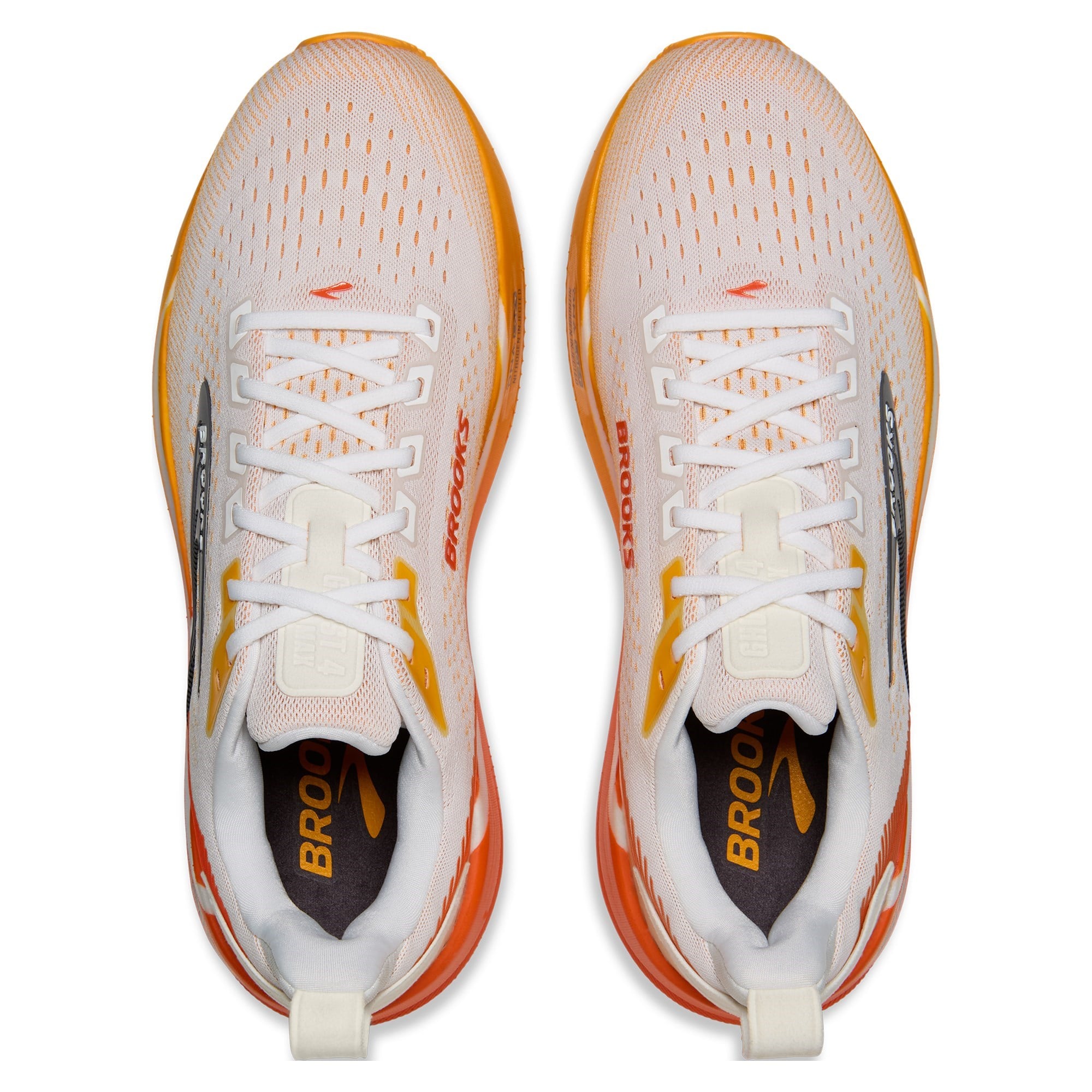 Brooks Ghost Max 4 - Mens Running Shoes - White/Orange/Red - image 4