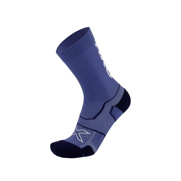 2XU Vectr Cushion Crew - Unisex Running Socks - Future Dusk/White
