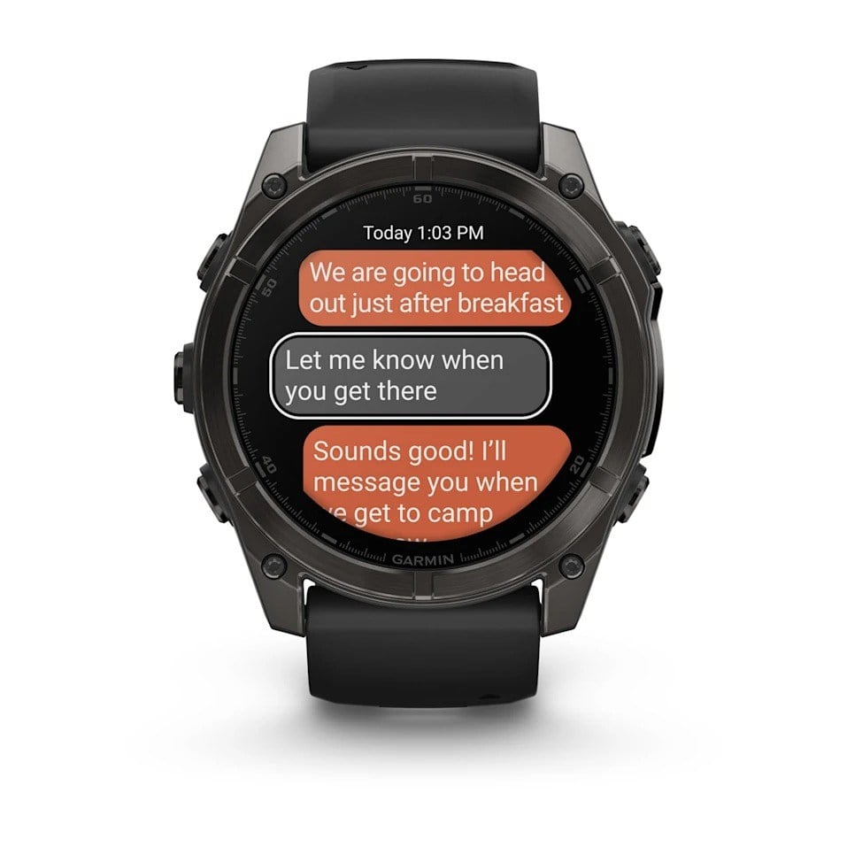 Garmin Fenix 8 51mm AMOLED Sapphire Edition Titanium Watch - Carbon Grey DLC Titanium with - Carbon Grey DLC Titanium with Black/Pebble Grey Silicone Band - image 10