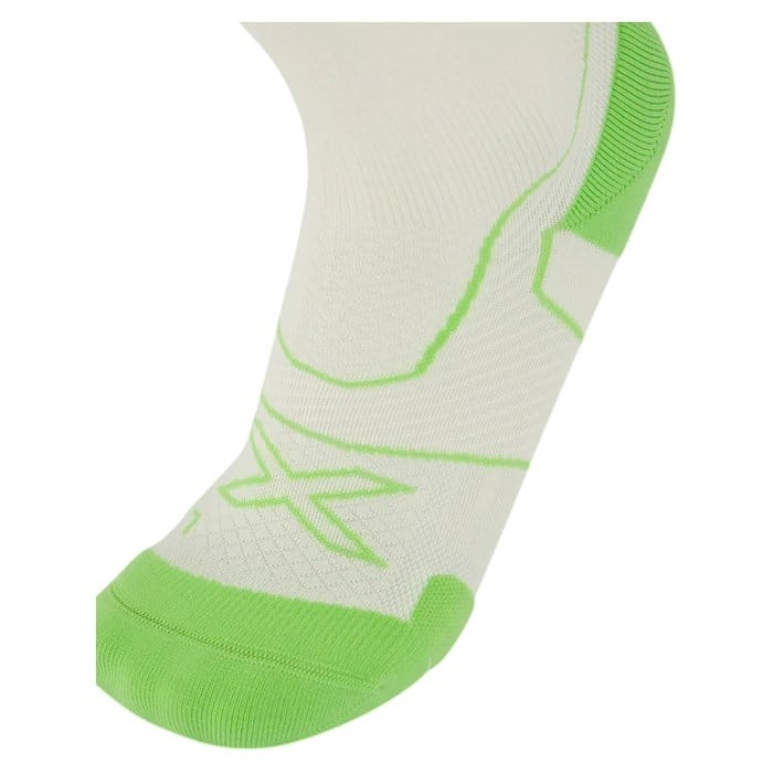 2XU Vectr Cushion Crew - Unisex Running Socks - Chalk/Lime Zest - image 3