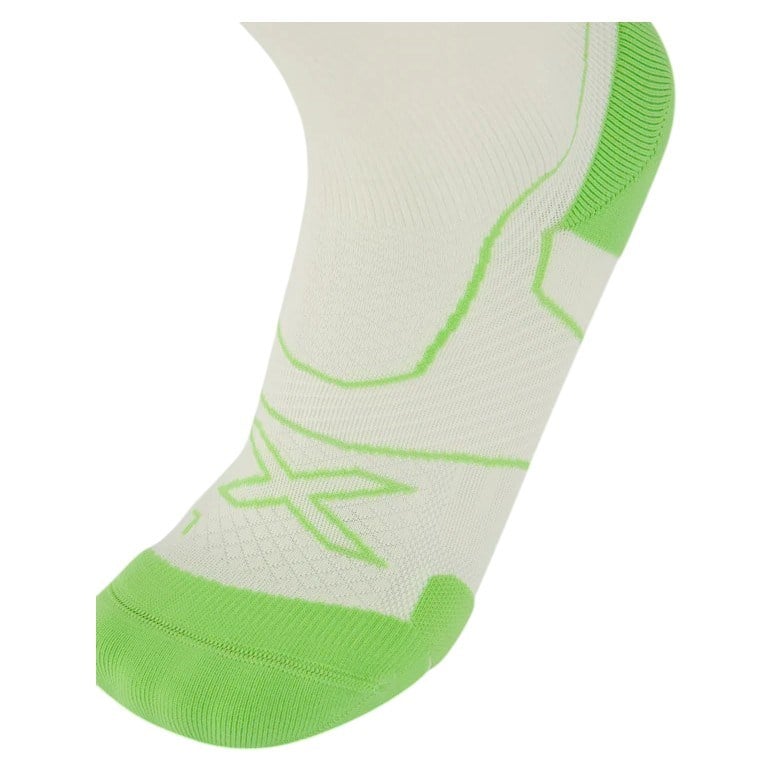 2XU Vectr Cushion Crew - Unisex Running Socks - Chalk/Lime Zest - image 3