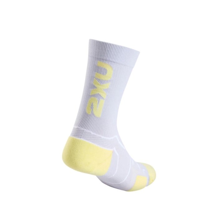 2XU Vectr Cushion Crew - Unisex Running Socks - Harbor Mist/Lemon Ice