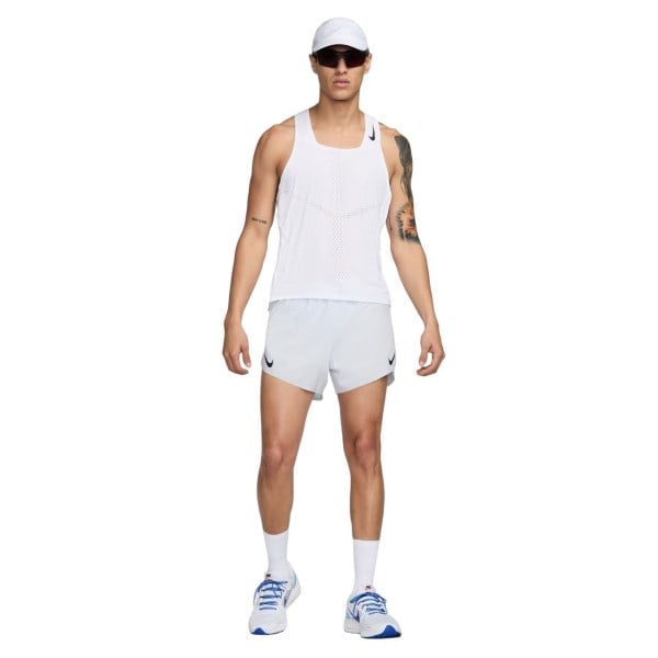 Nike AeroSwift ADV 4 Inch Brief-Lined Mens Running Shorts - Football Grey/Dark Obsidian