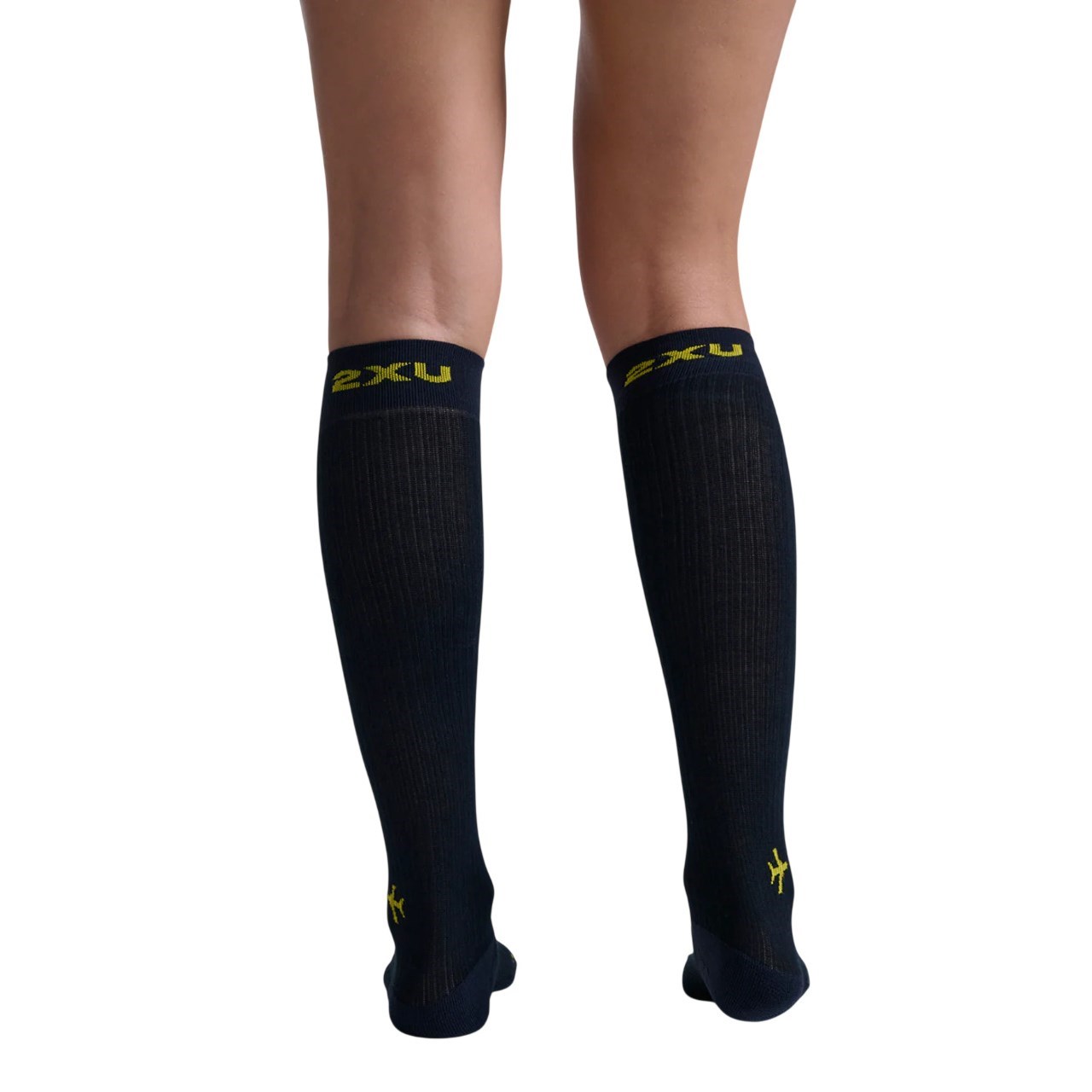 2XU Flight Bamboo Charcoal Unisex Compression Socks - Black/Yellow