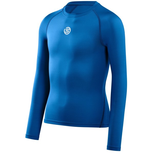Skins Series-1 Youth Kids Compression Long Sleeve Top - Bright Blue