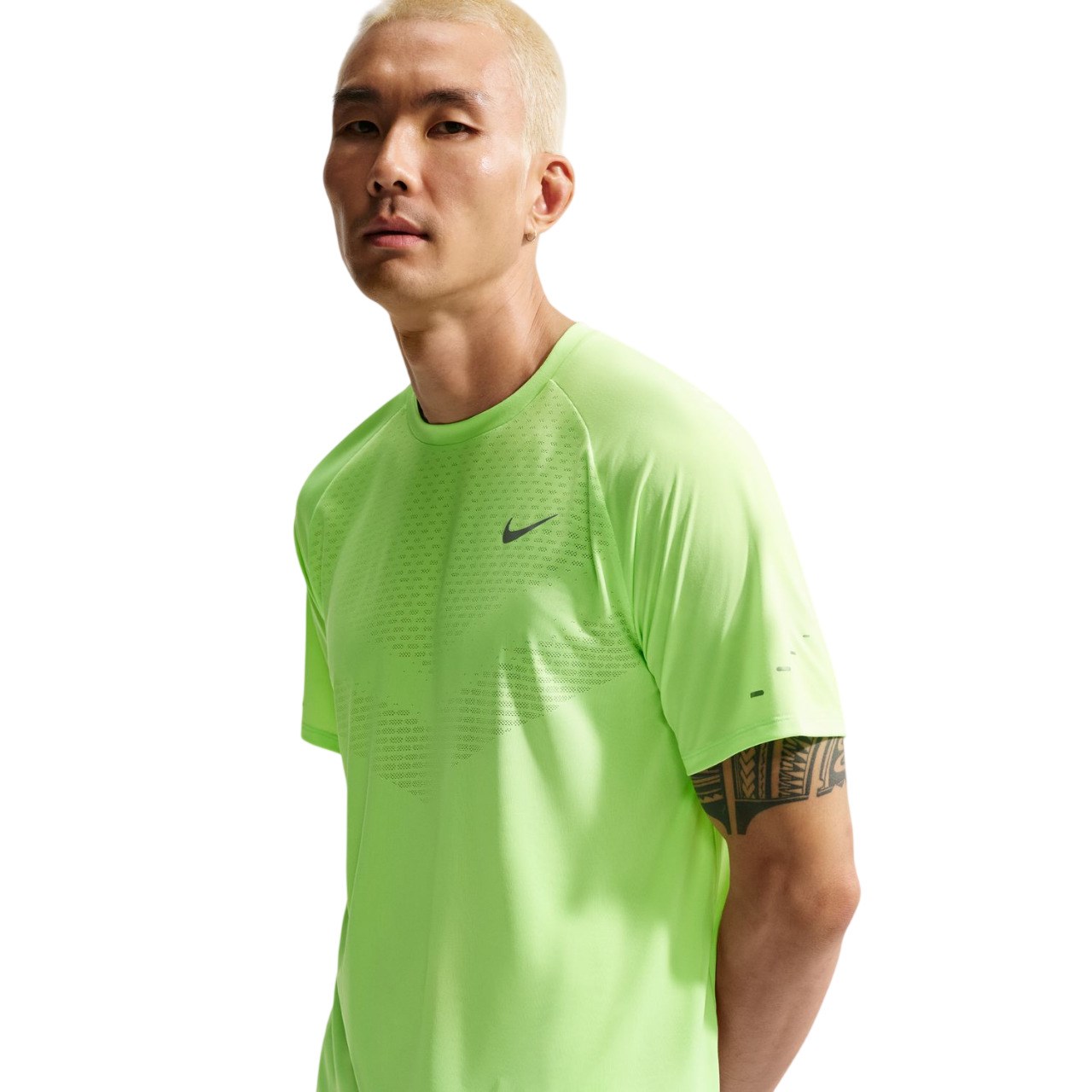 Nike Dri-FIT Stride ADV Running T-Shirt - Mens - Lime Blast/Reflective Silver