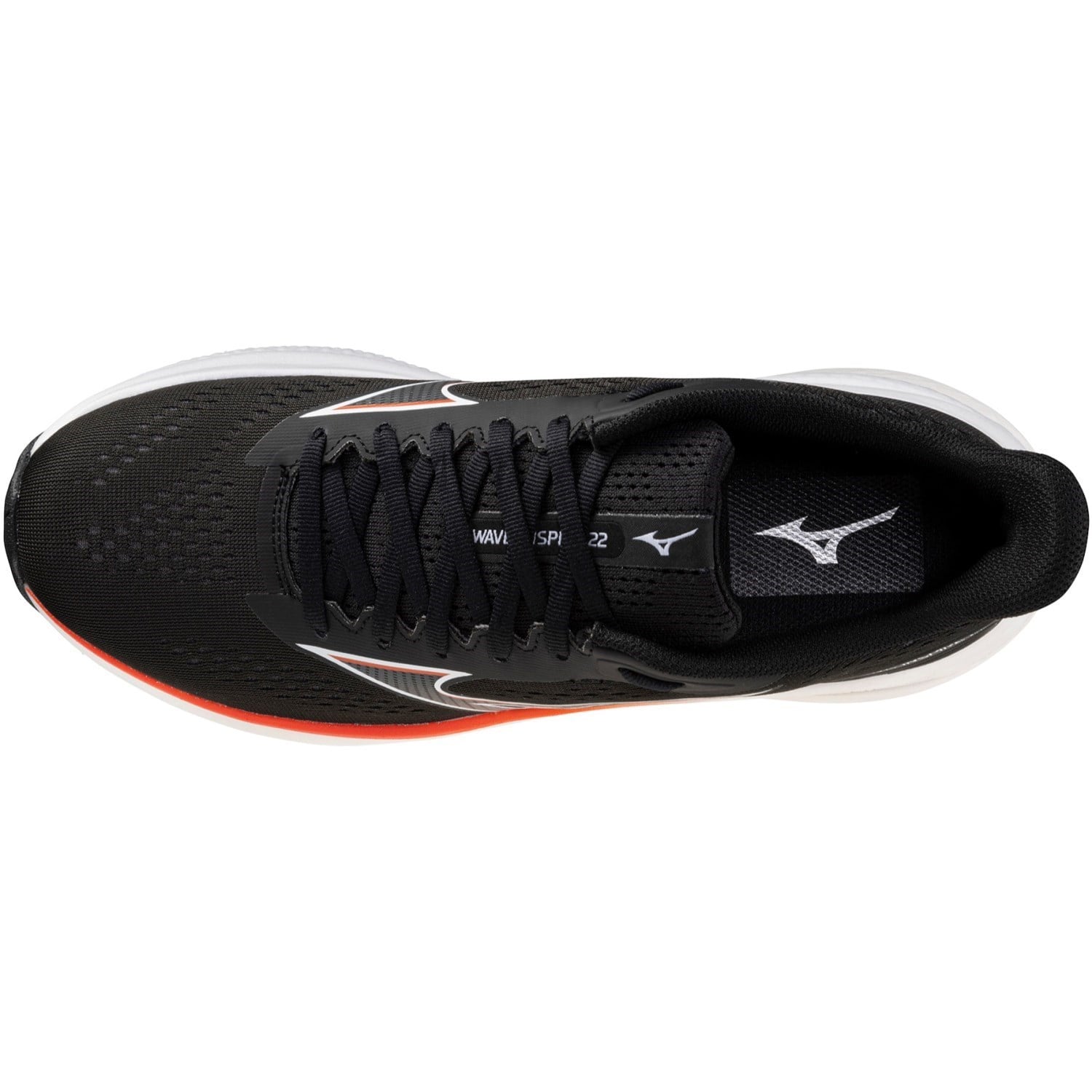 Mizuno Wave Inspire 22 - Mens Running Shoes - Black/Quiet Shade/Cherry Tomato