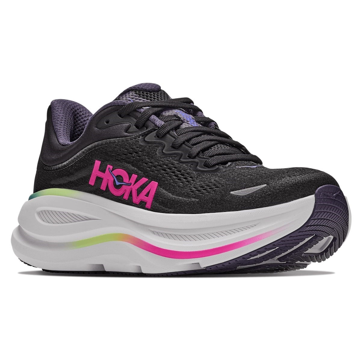 Hoka Bondi 9 - Womens Running Shoes - Black/Neon Dragonfruit - image 2