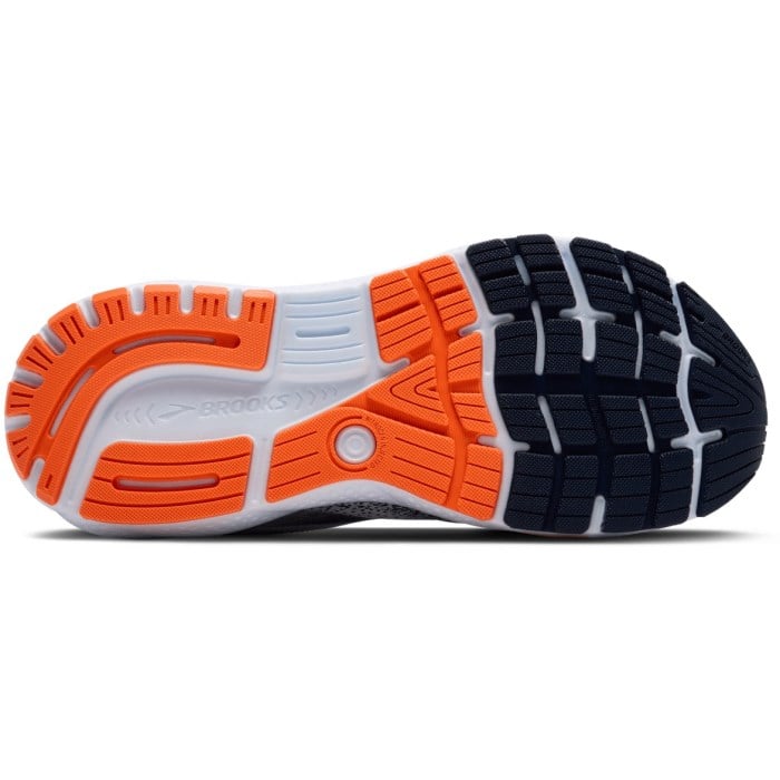 Brooks Ghost 16 - Mens Running Shoes - White/Peacoat/Orange