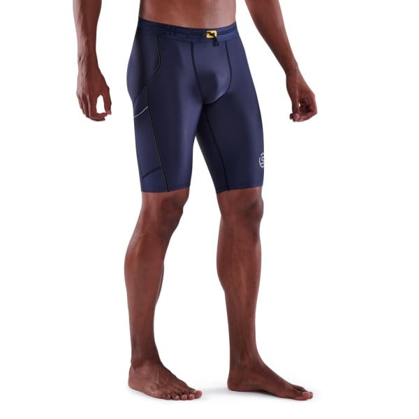 Skins Series-3 Mens Compression Half Tights - Navy Blue