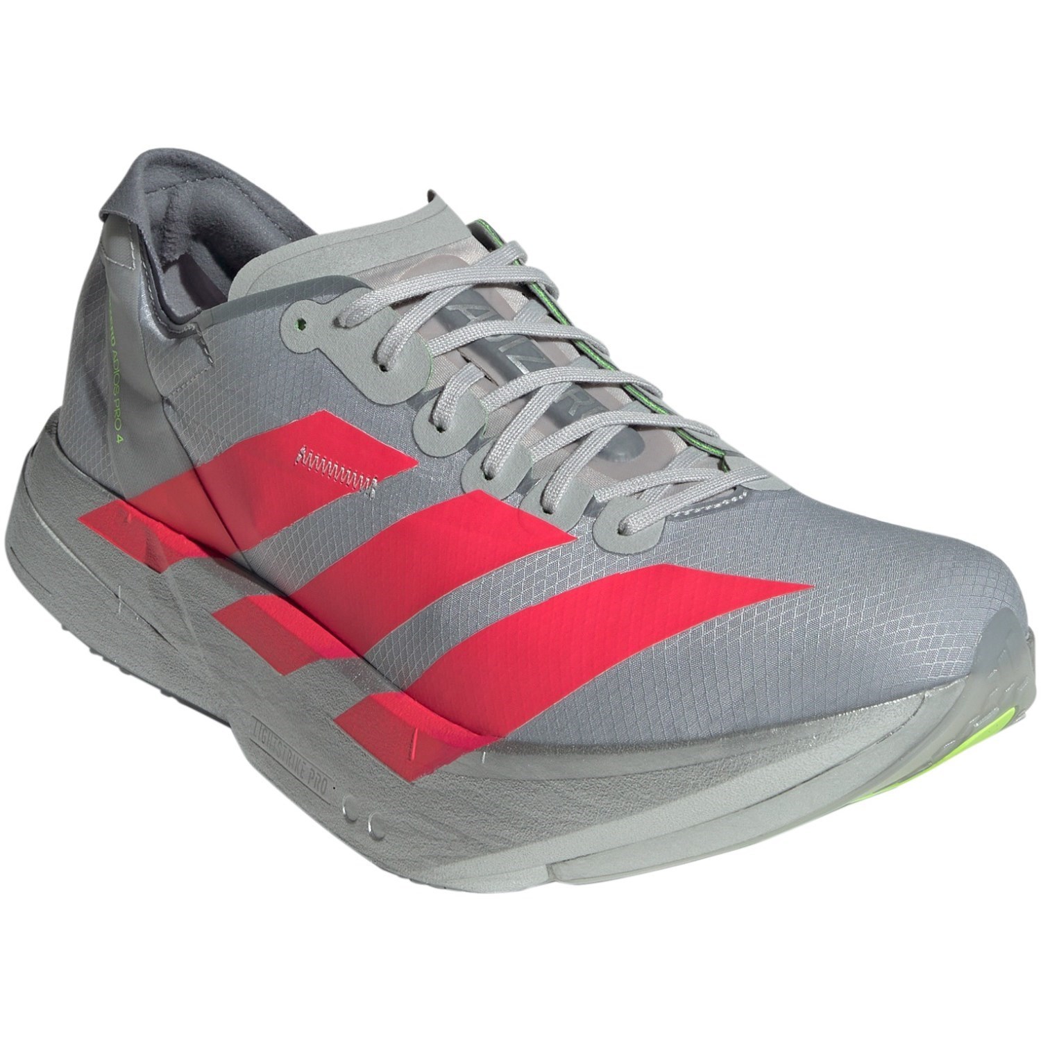 adidas Adizero Adios Pro 4 - Mens Racing Shoes - Silver Metallic/Lucid Red/Grey