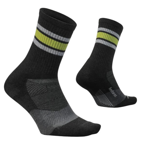 Feetures Trail Max Cushion Mini Crew Running Socks - Trail Blaze Charcoal
