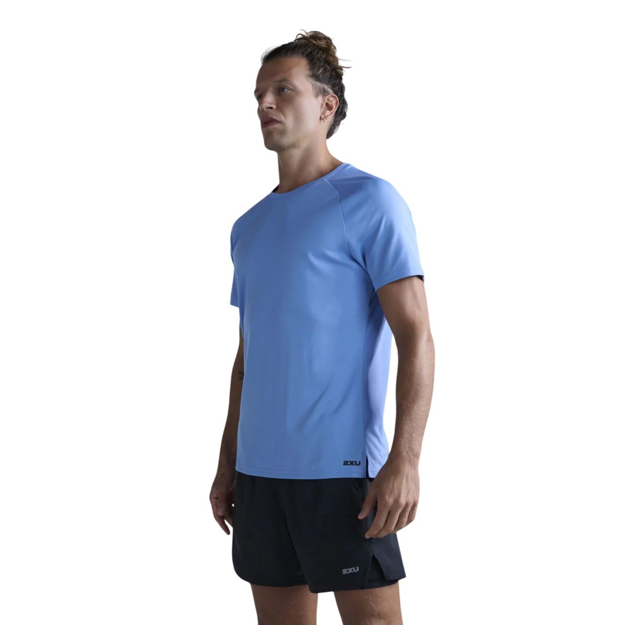 2XU Mens Aero Mesh T-Shirt - Silverlake Blue/Black Reflect