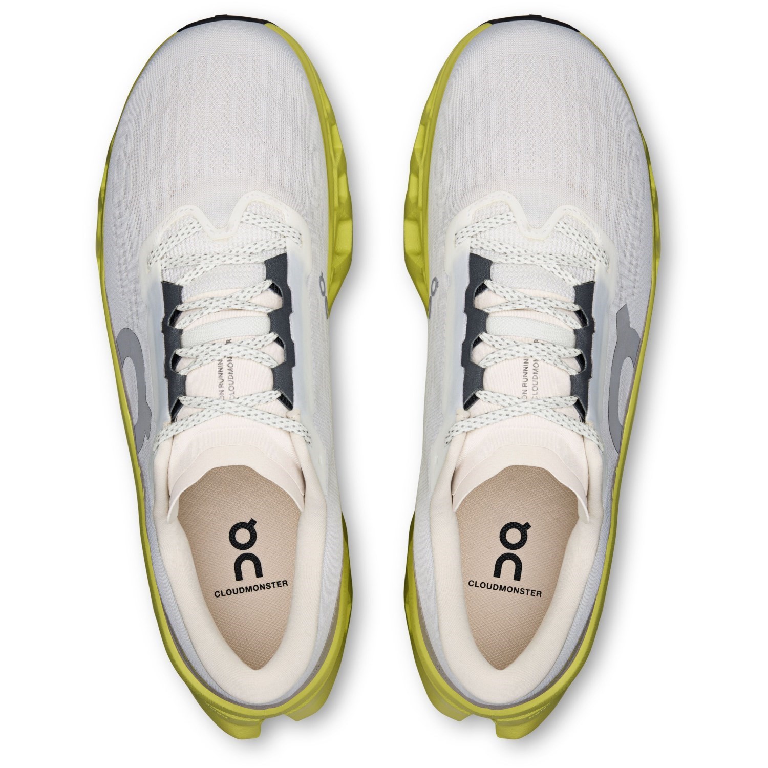 On Cloudmonster 3 - Mens Running Shoes - Ivory/Limelight - image 3