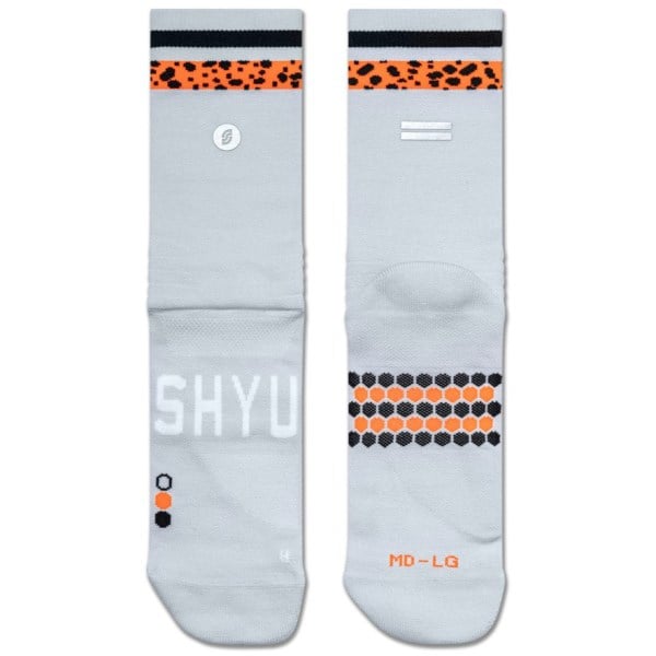Shyu Half Crew Racing Socks - Grey/Safari/Charcoal