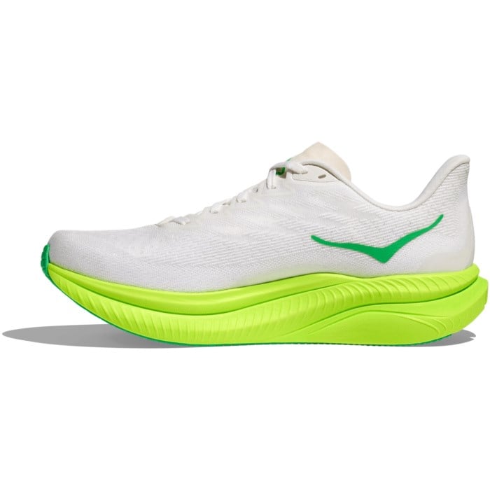 Hoka Mach 6 - Mens Running Shoes - White/Neon Lime