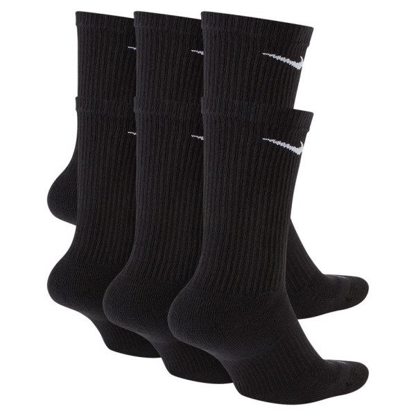 Nike Everyday Plus Cushioned Crew Training Socks - 6 Pack - Black/White