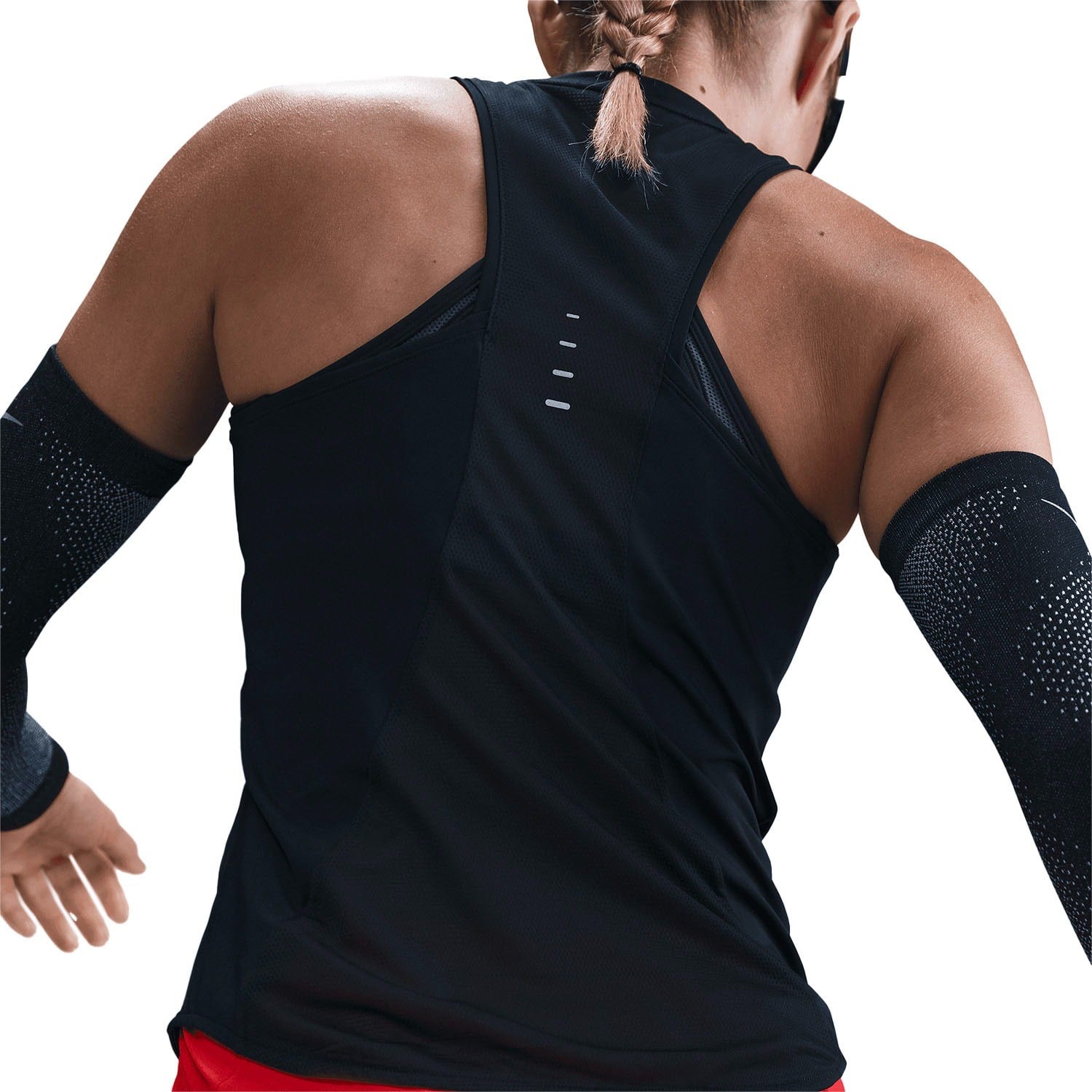 Nike Swift Dri-Fit Running Tank - Womens - Black/Reflective Silver - image 2