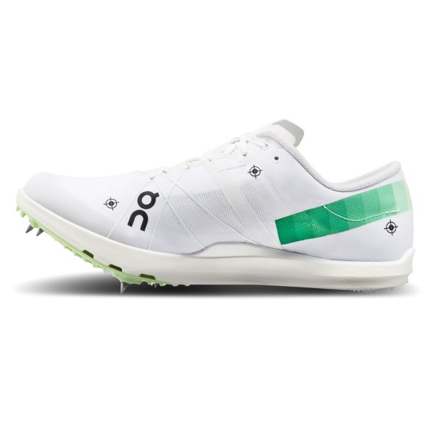 On CloudSpike 1500m - Mens Mid Distance Track Running Spikes - Undyed White/Mint