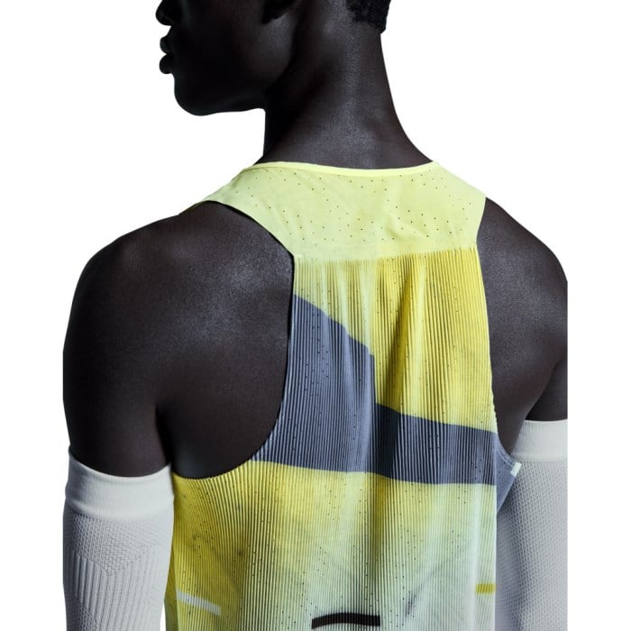 On Mens Race Singlet - Limelight/Glacier