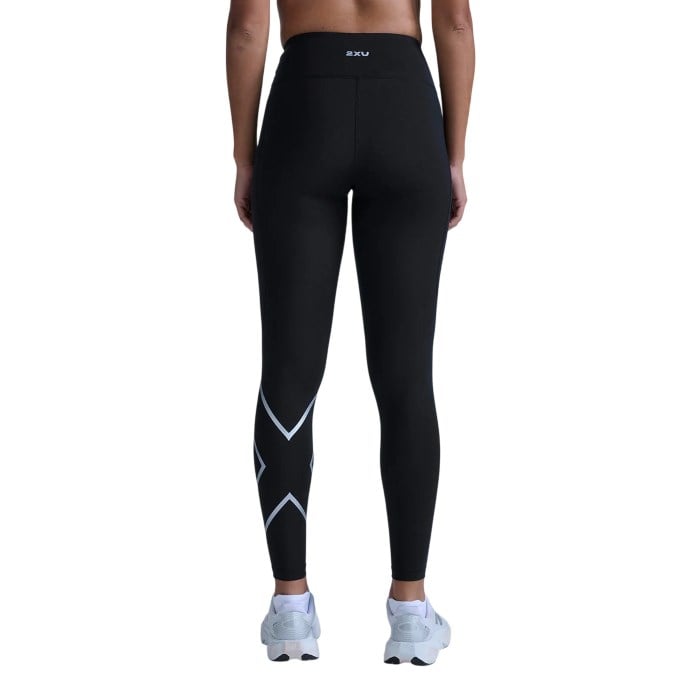 2XU Core Hi-Rise Womens Compression Tights - Black/Silver - image 2