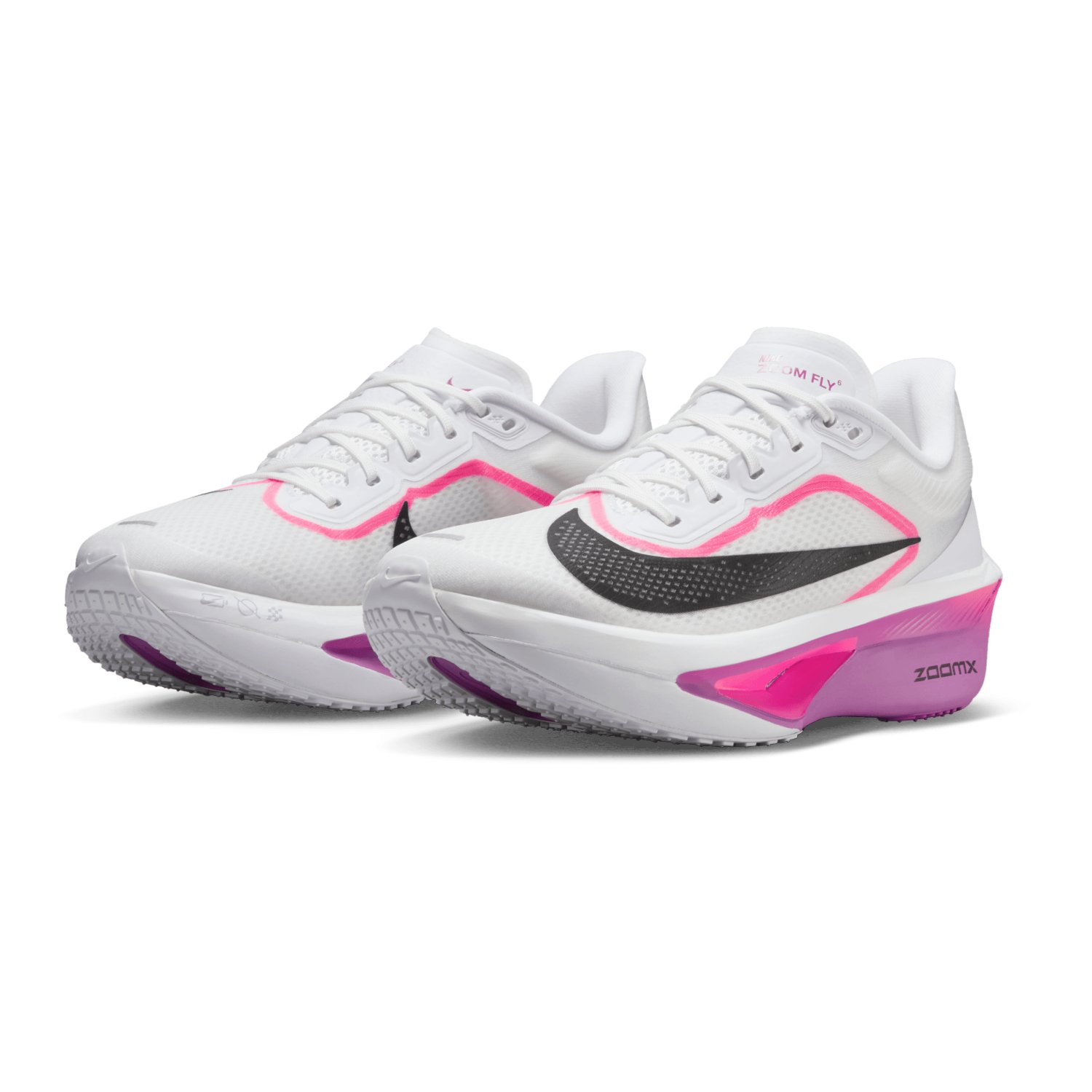 Nike Zoom Fly 6 - Mens Running Shoes - White/Black/Vivid Grape/Hyper Pink