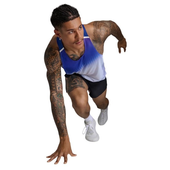 2XU Mens Light Speed React Running Singlet - Glass Gradient Surf/White Relfective