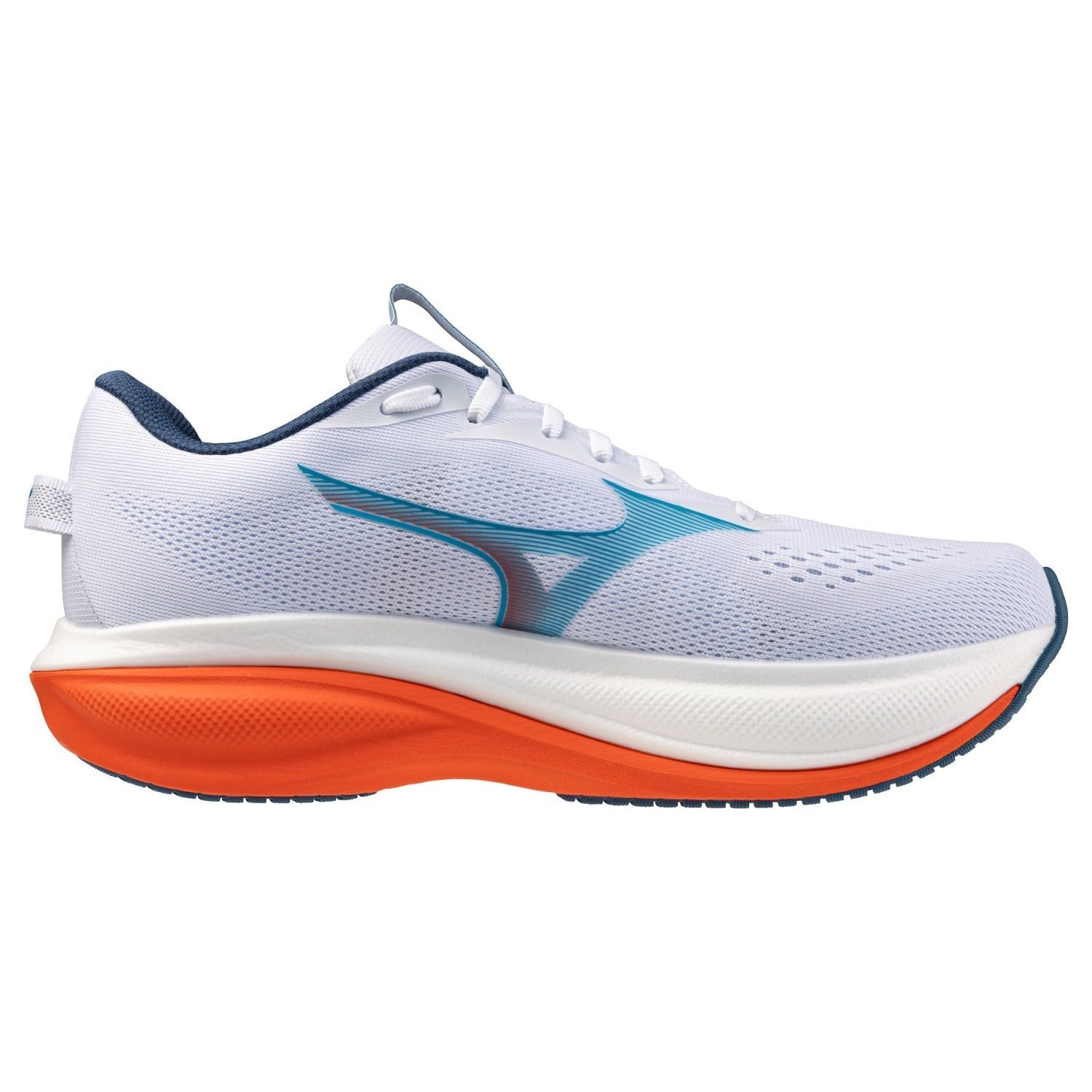 Mizuno Wave Rider 30 - Mens Running Shoes - White/Blue Jewel/Orange.com - image 2