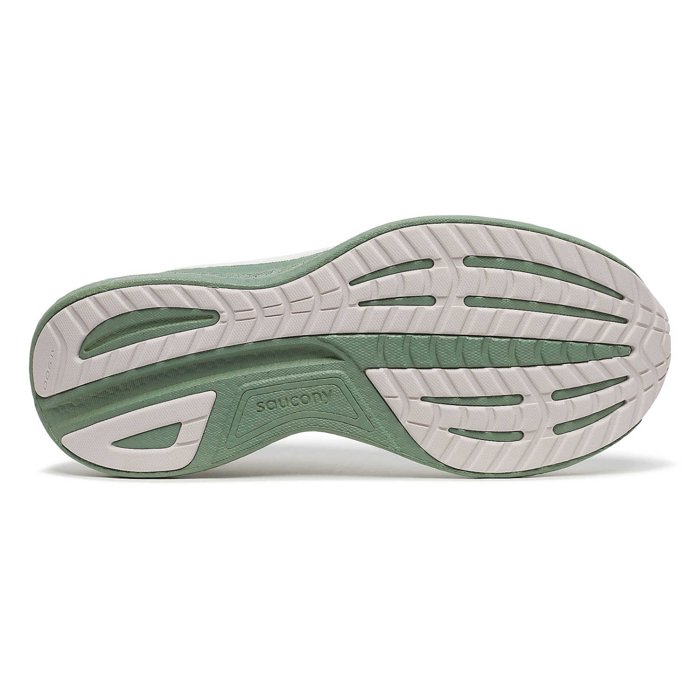 Saucony Ride 18 - Mens Running Shoes - White/Olivine