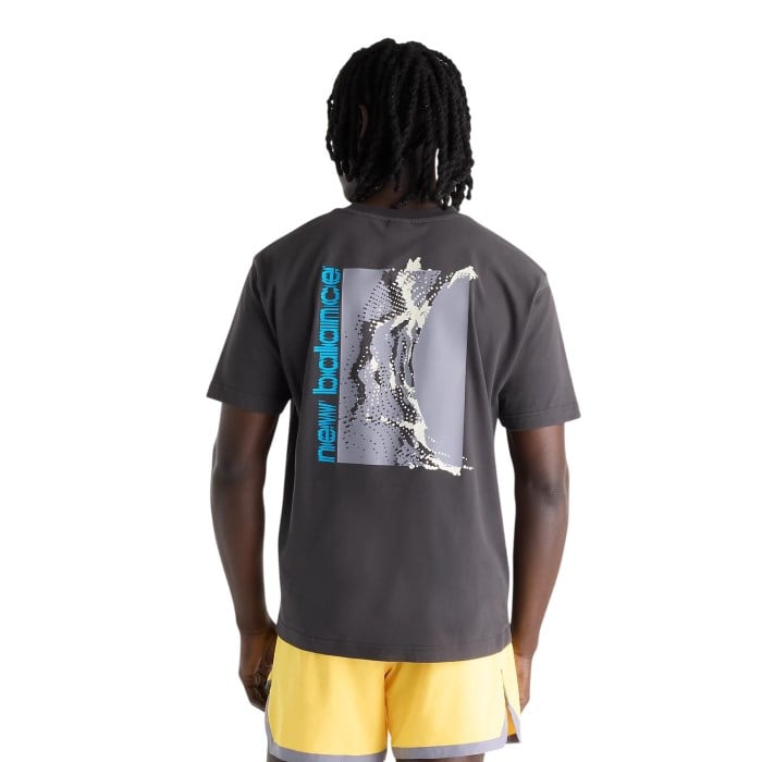 New Balance Nocturnal Run Energy Mens Performance T-Shirt - Black Cement - image 2