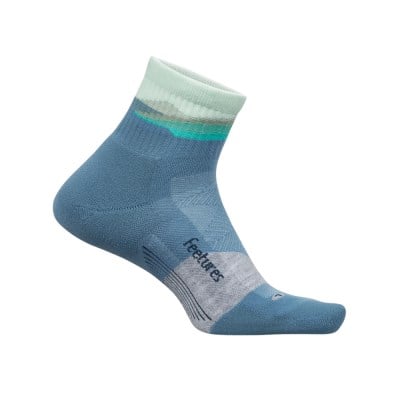 Feetures Trail Max Cushion Quarter Length Trail Running Socks - Tectonic Navy