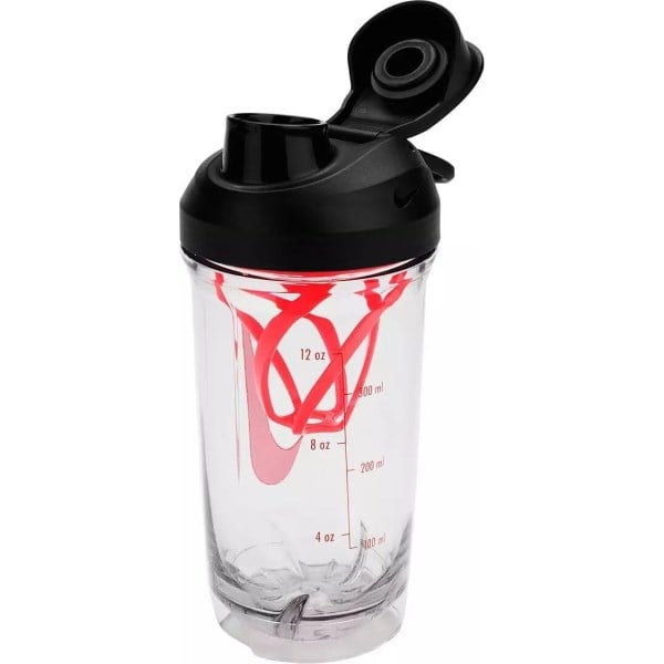 Nike Recharge Shaker Sports Water Bottle - 473ml - Clear/Black/Bright Crimson