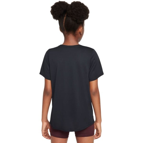 Nike Girls Dri-Fit Short Sleeved Top - Black/White