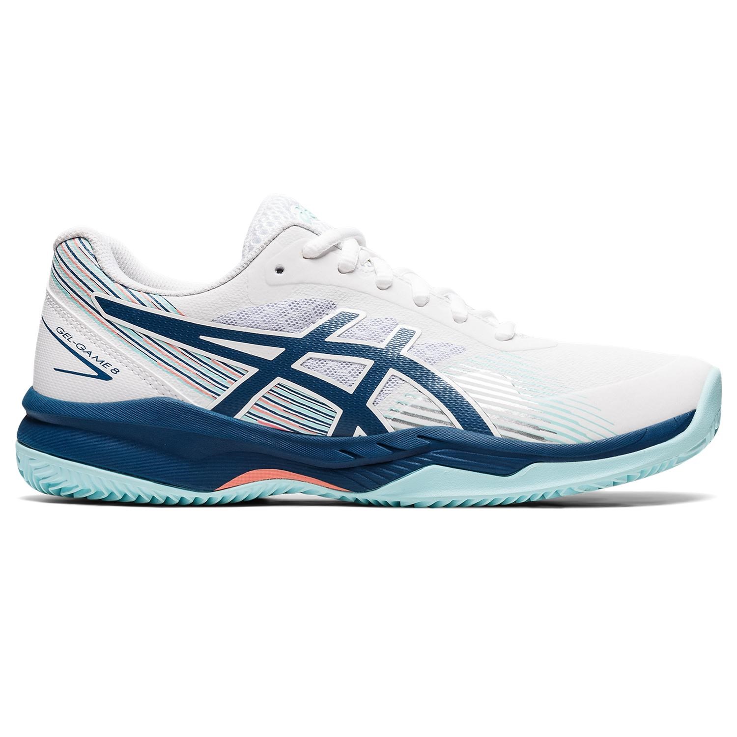 Asics Gel Game 8 - Womens Netball Shoes - White/Light Indigo