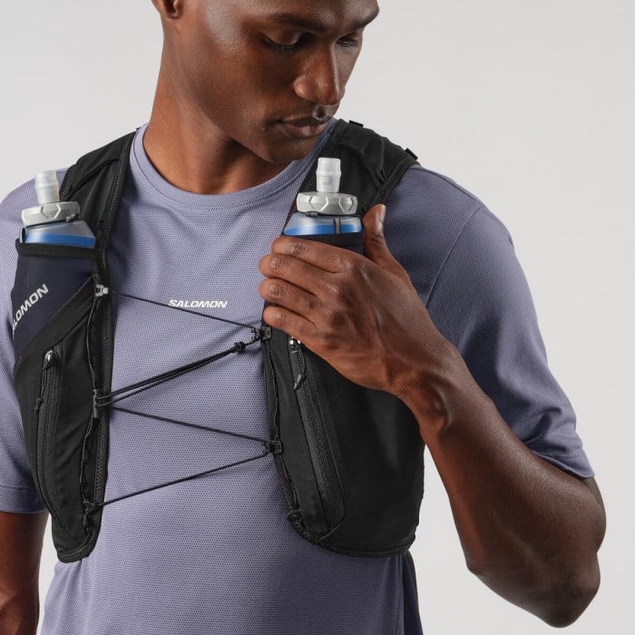 Salomon ADV Skin 12 Set Unisex Trail Running Vest With Flasks - Black