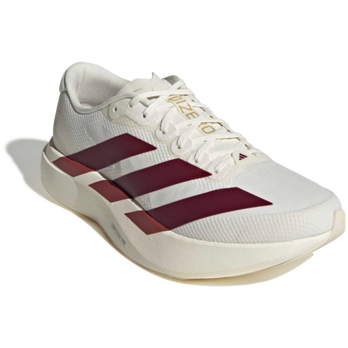 adidas Adizero Evo SL Woven - Mens Running Shoes - Off White/Maroon/Mystery Red