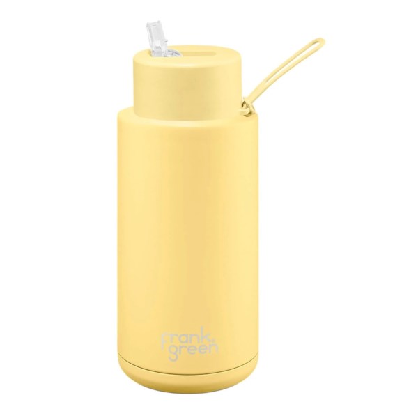Frank Green Ceramic Reusable Straw Lid 1L Bottle - Butter Milk